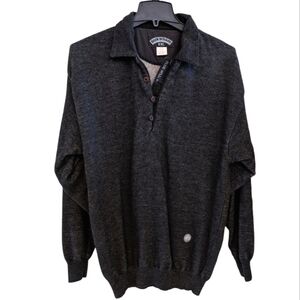 Blue Willi's Charcoal Gray Collared Wool blend Sweater Size XXL